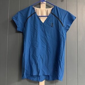 On Cloud Womens's M Oc On‎ Running Active Blue White Performance-T 1 Shirt Top
